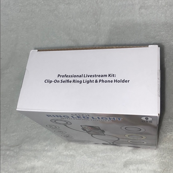 Black Flexible Phone Holder with Ring Light - Picture 7 of 8